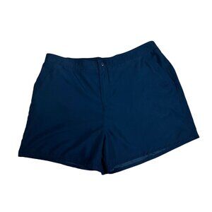 Women's Croft & Barrow 20W Navy Blue Swim Athletic Shorts With Built-In Brief